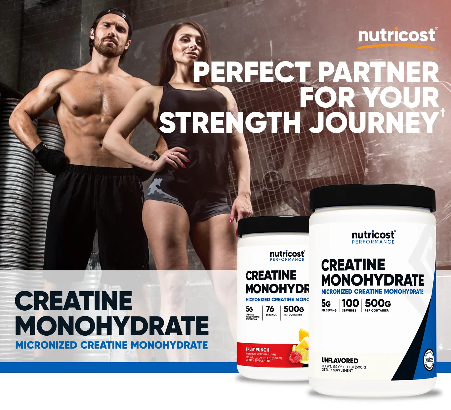 Nutricost Micronized Creatine Monohydrate Powder Supplement