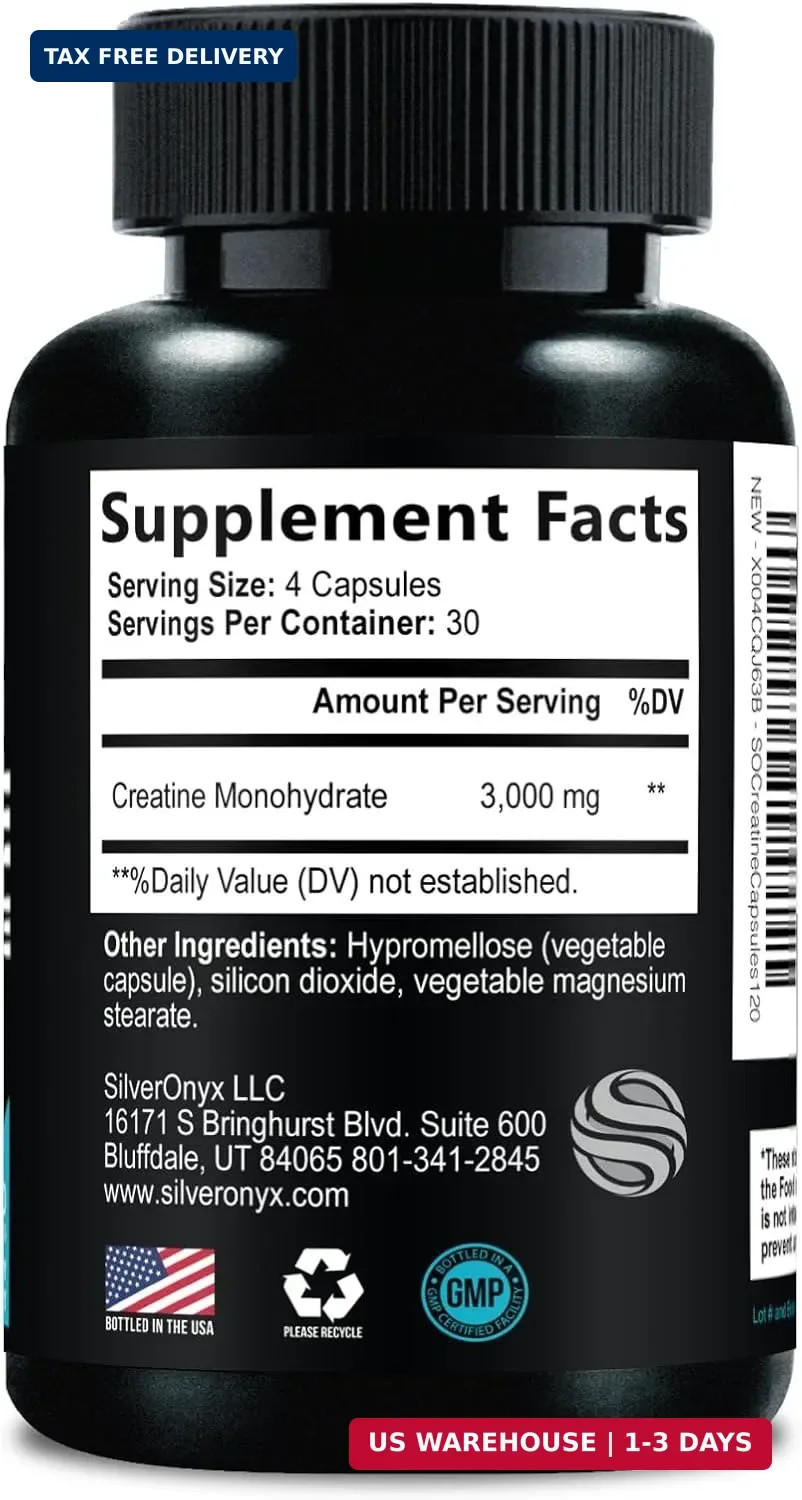 Creatine Monohydrate 3000mg Per Serving – 3X Strength Micronized Creatine Powder