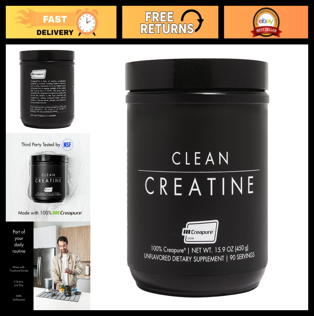 100% Pure Creatine Monohydrate Powder – Muscle Health, Performance & Cognitive B
