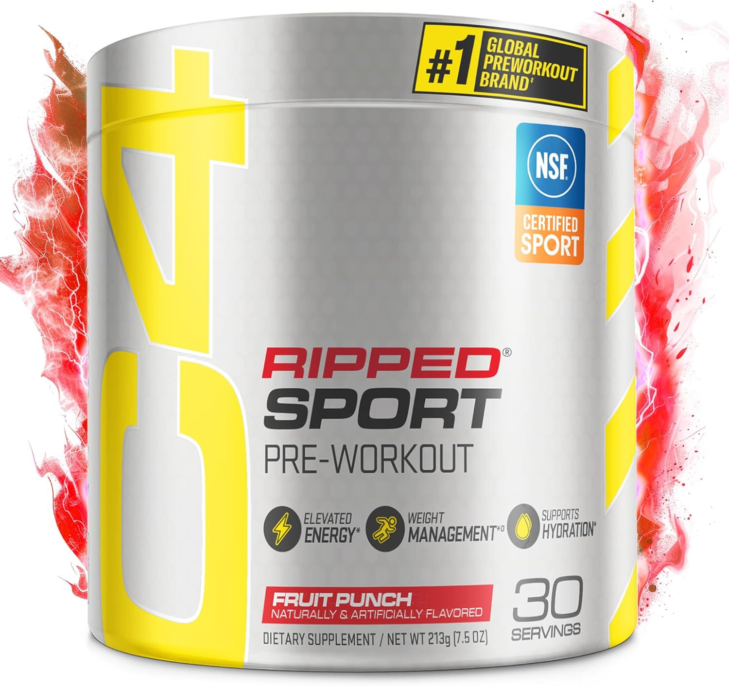 C4 Ripped Sport Pre Workout Powder Fat Burner – NSF Certified for Sport + Sug…