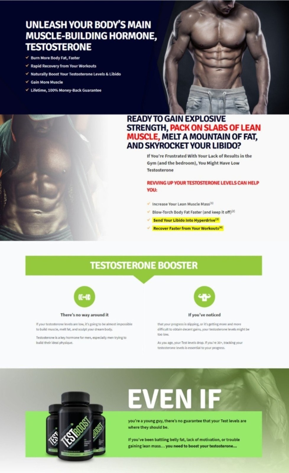 TEST BOOST Max Build Muscle Testosteron Men Fat weight Loss