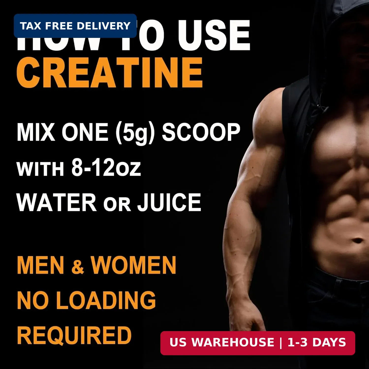 It’s Just! – Creatine Monohydrate Powder, Pure Creatine Powder, Made in USA, 3rd