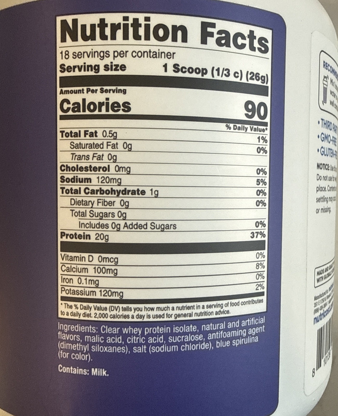 Nutricost Whey Protein Isolate Berry Blast 16.2 Ounce