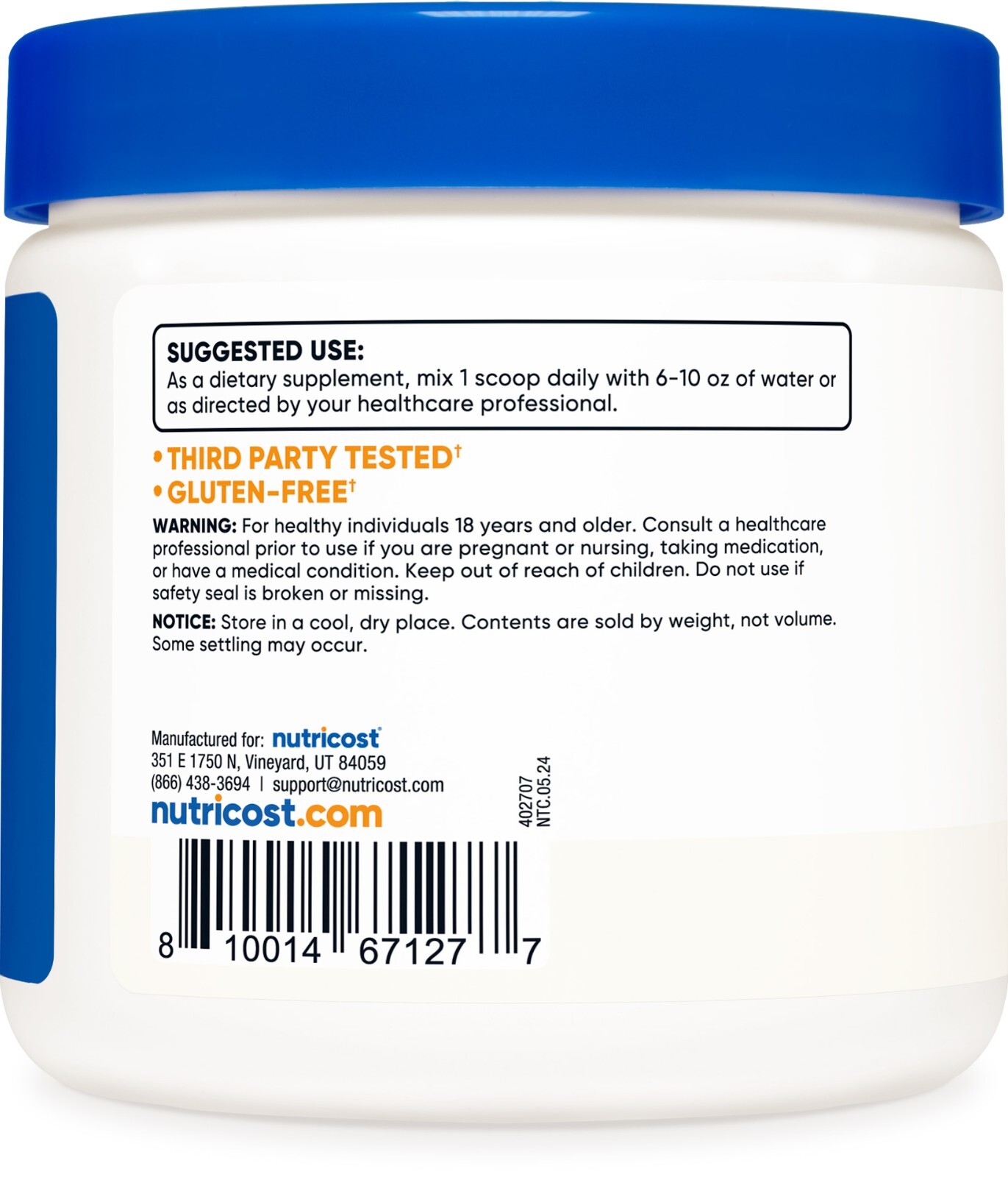 Nutricost L-Carnosine Powder 100 Grams (200 Servings) – Non-GMO