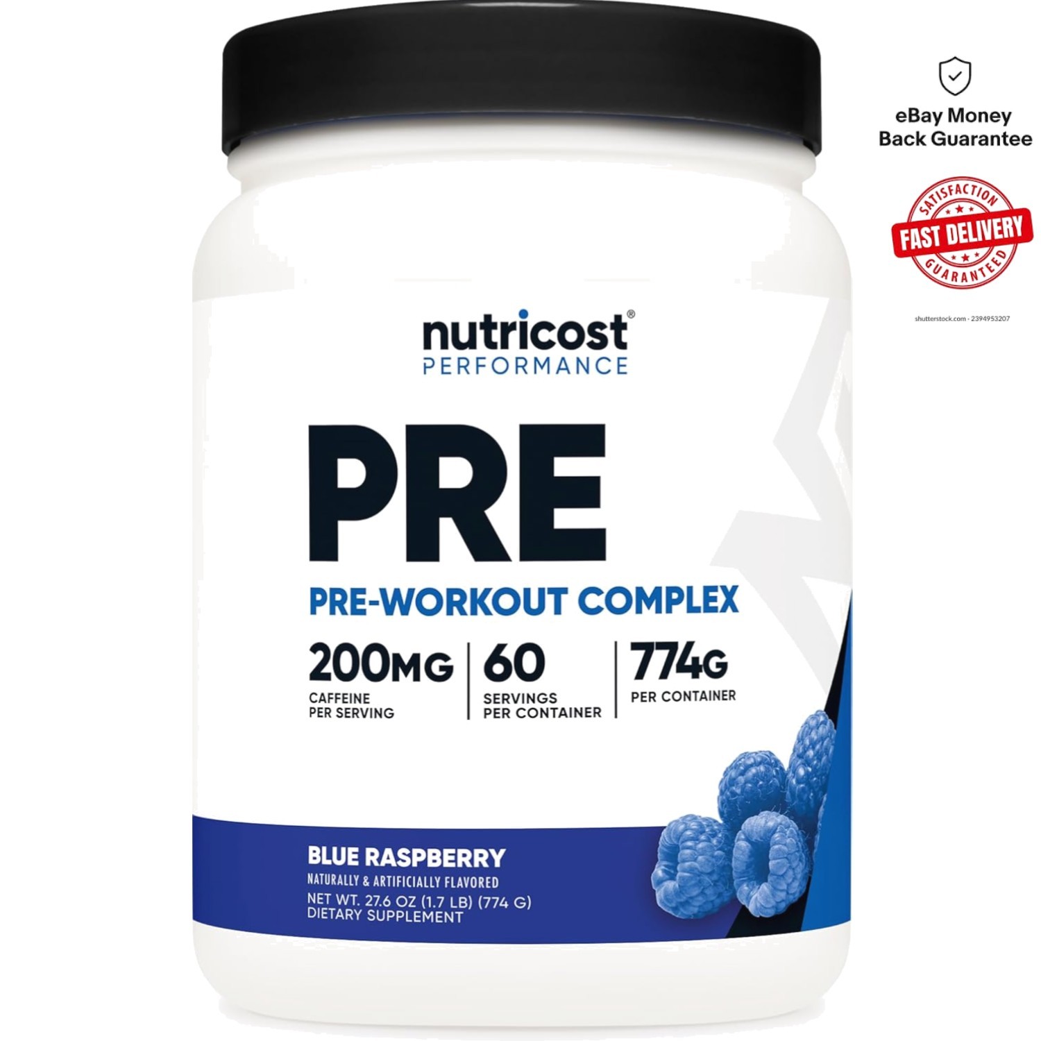 Delicious Blue Raspberry Pre-Workout Complex – 60 Servings for Maximum Energy