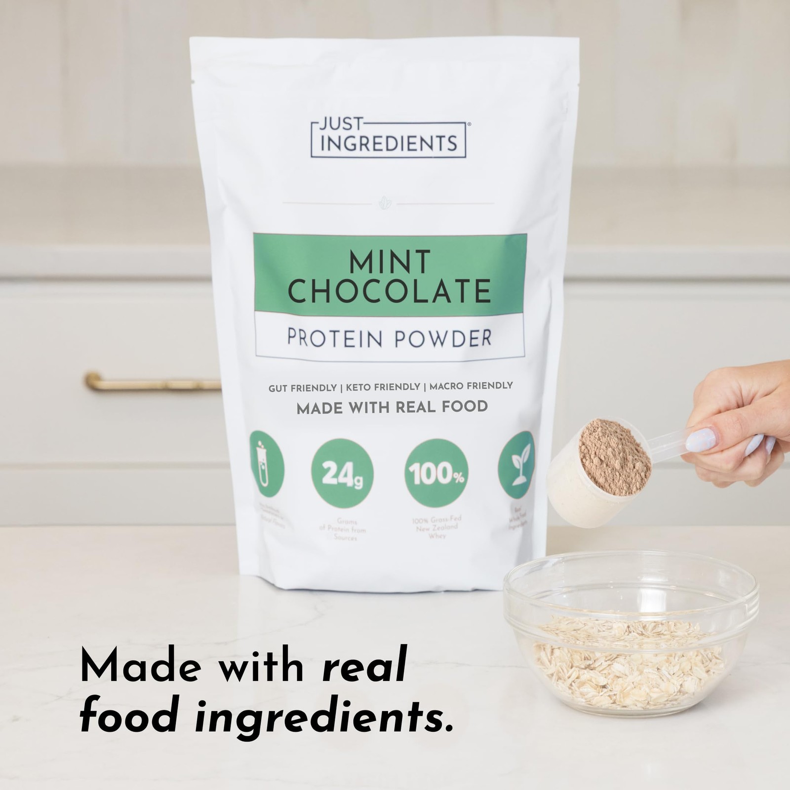 Mint Chocolate Protein Powder | 15 Servings | 24g GrassFed New Zealand Whey +…