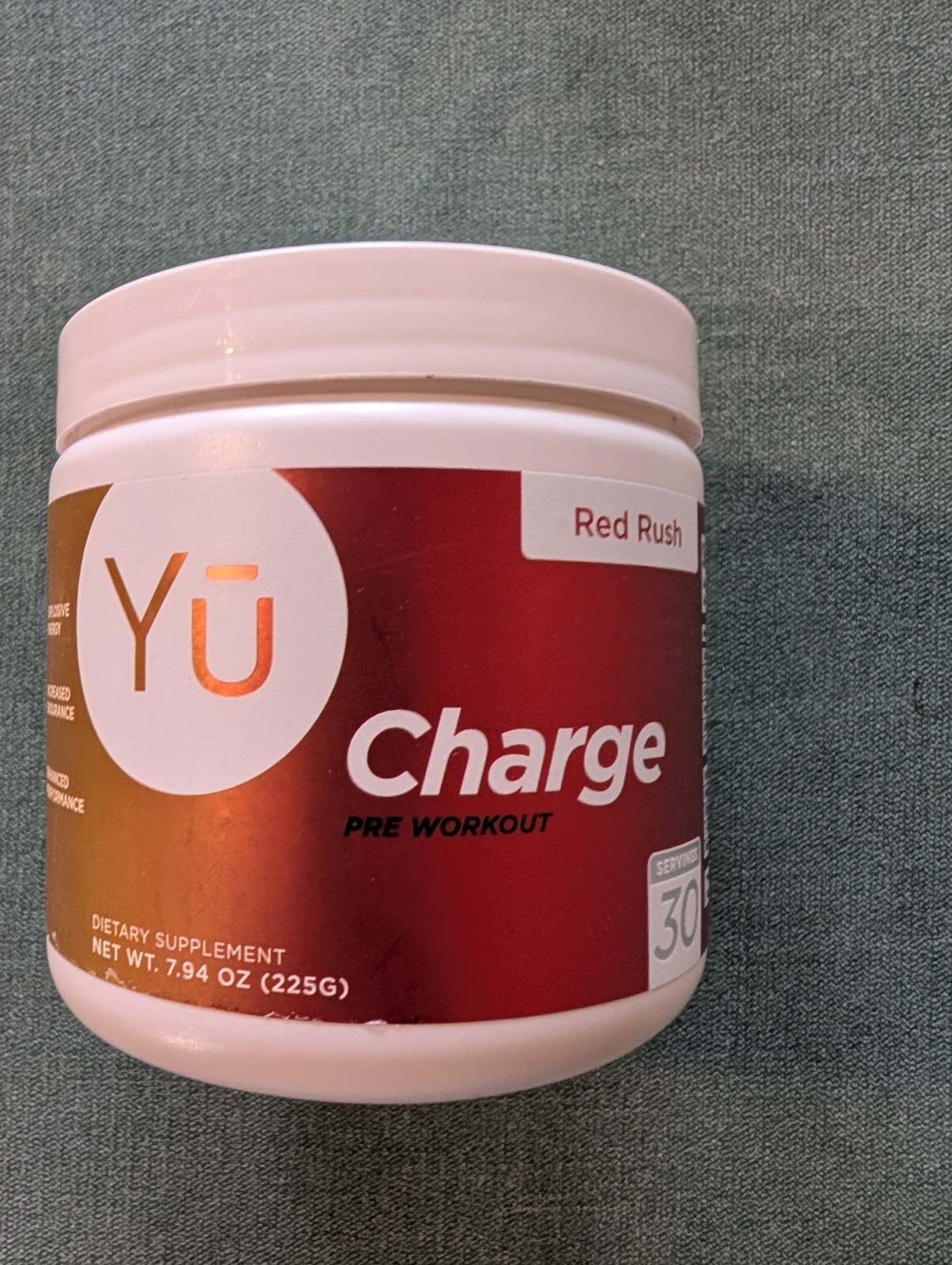 Yu Charge Red Rush Flavor Pre Workout Drink Mix Exp 1/2027 opened