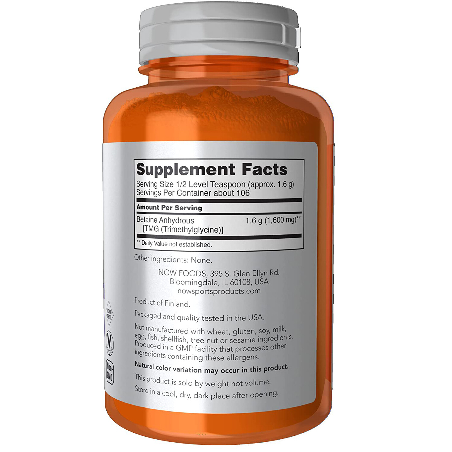 NOW Sports Nutrition,Betaine Powder, Endurance,Performance,Maintains Muscle*,6OZ
