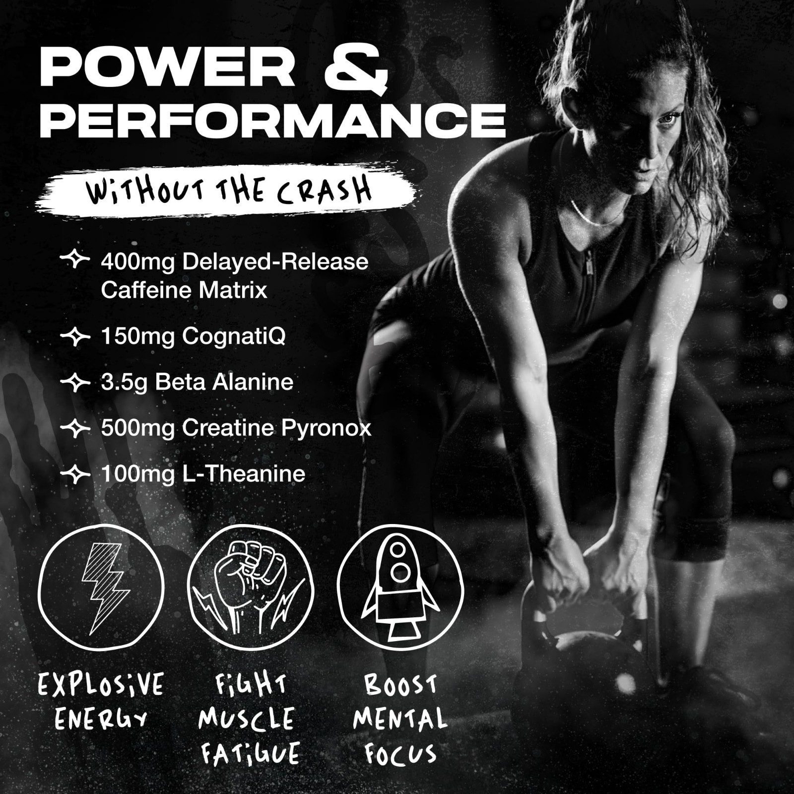 Vegan Pre-Workout Powder – 400mg Caffeine, Enhanced Energy & Focus, No Crash, Gl