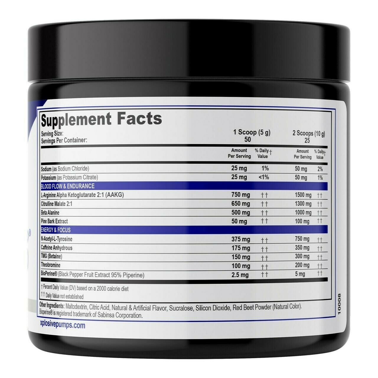 Pre-Workout Powder Muscle Pump Supplement Energy Focus Strength 50 Servings WM