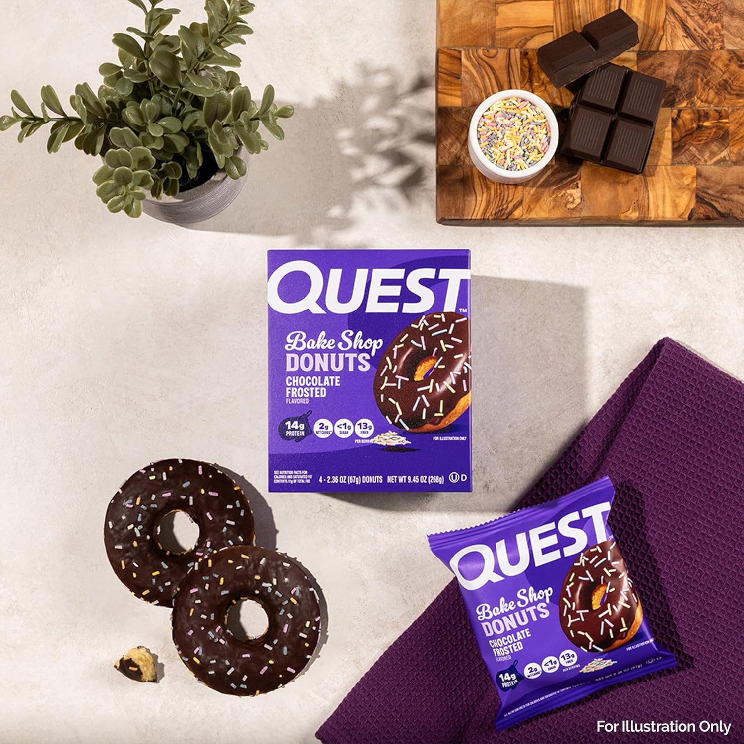 Nutrition Bake Shop, Chocolate Frosted Donuts, 14G Protein, Less than 1G Suga…