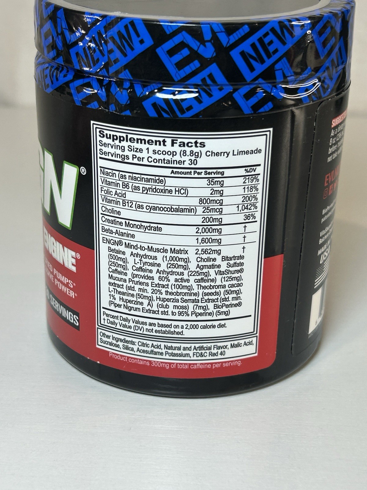 EVLution Nutrition, ENGN Pre-Workout Engine Cherry Limeade 9.3 oz 30 Servings