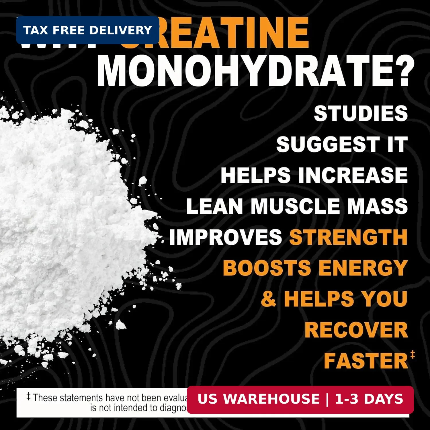 It’s Just! – Creatine Monohydrate Powder, Pure Creatine Powder, Made in USA, 3rd