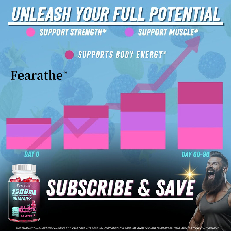 Creatine Monohydrate – Increase Strength & Build Muscle, 60 Gummies