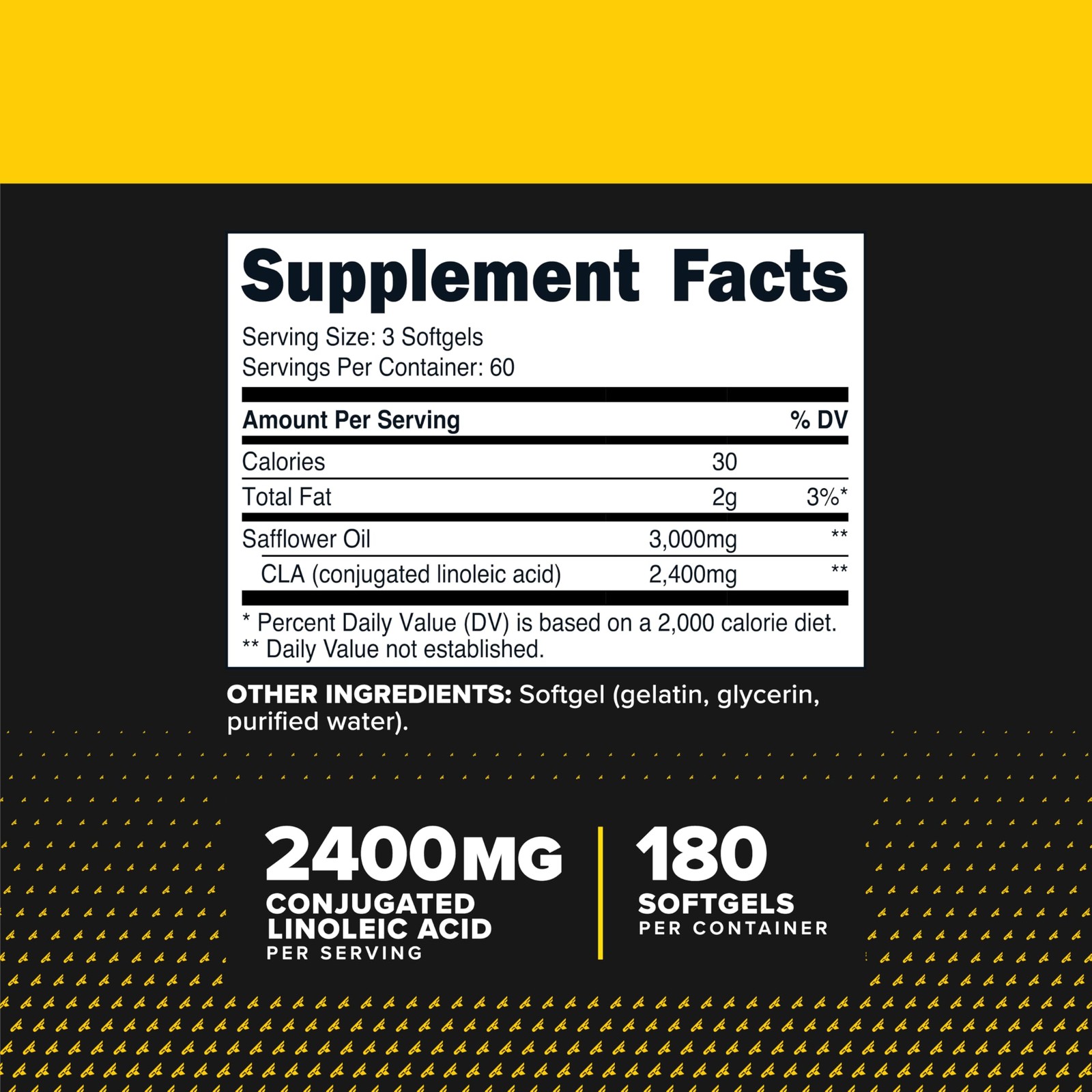 Primaforce CLA 2400 mg per Serving (180 180 Count (Pack of 1), Black