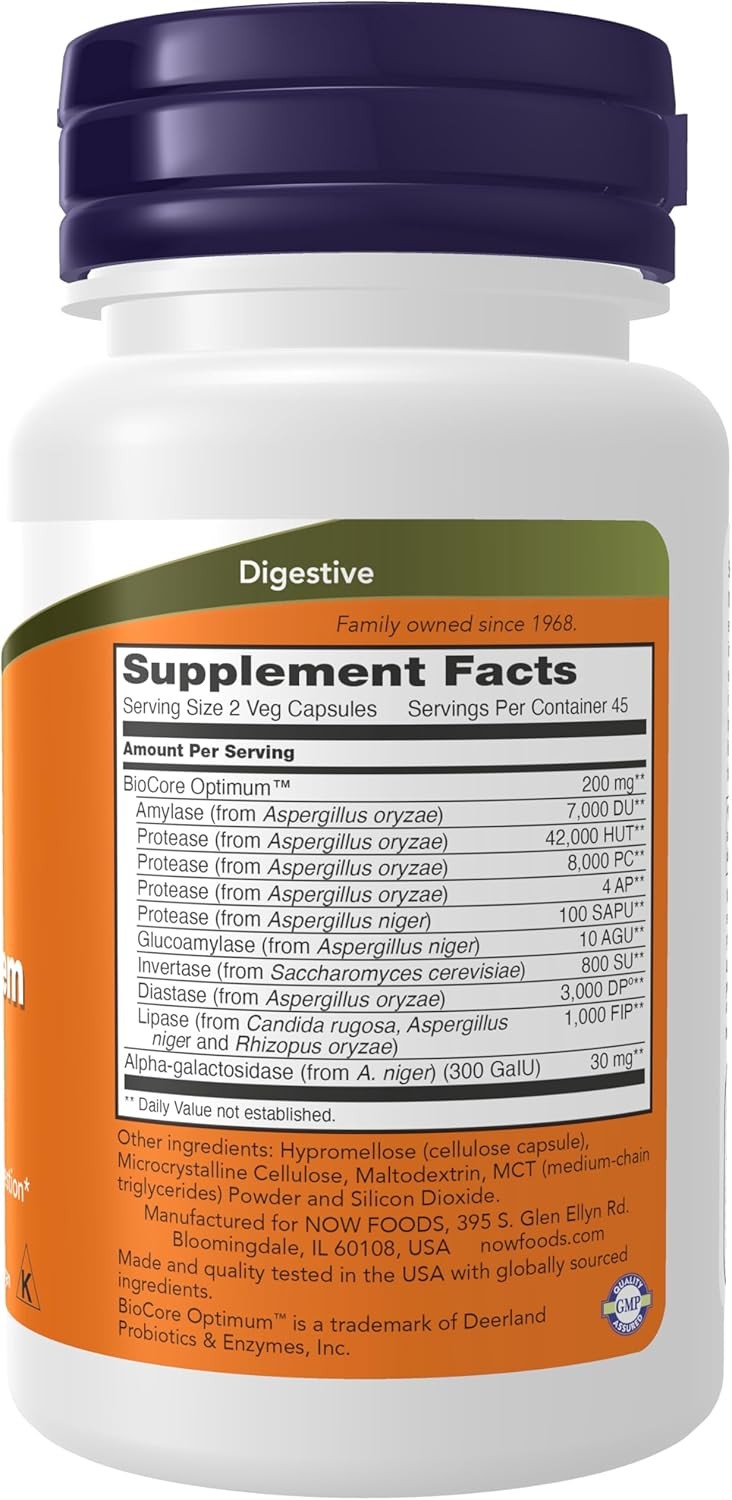 Optimal Digestive Enzymes Supplement to Aid Bean & Cabbage Digestion (90ct)