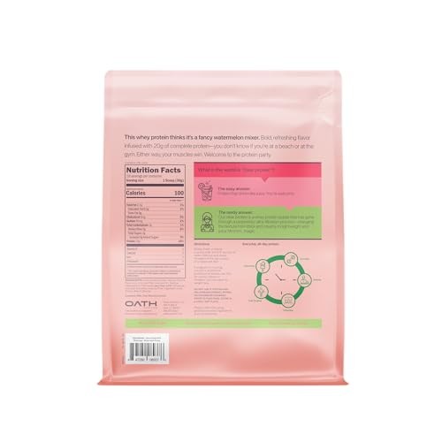 Oath Nutrition Clear Whey Isolate Protein Powder Watermelon Fresca 20g Grass-Fed