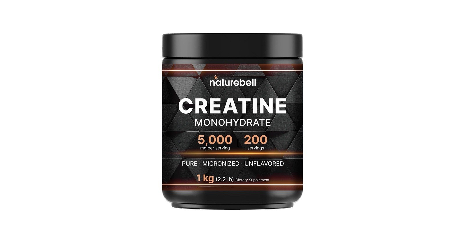 NatureBell Creatine Monohydrate Pure Micronized 200 Servings 5g Per Serving New