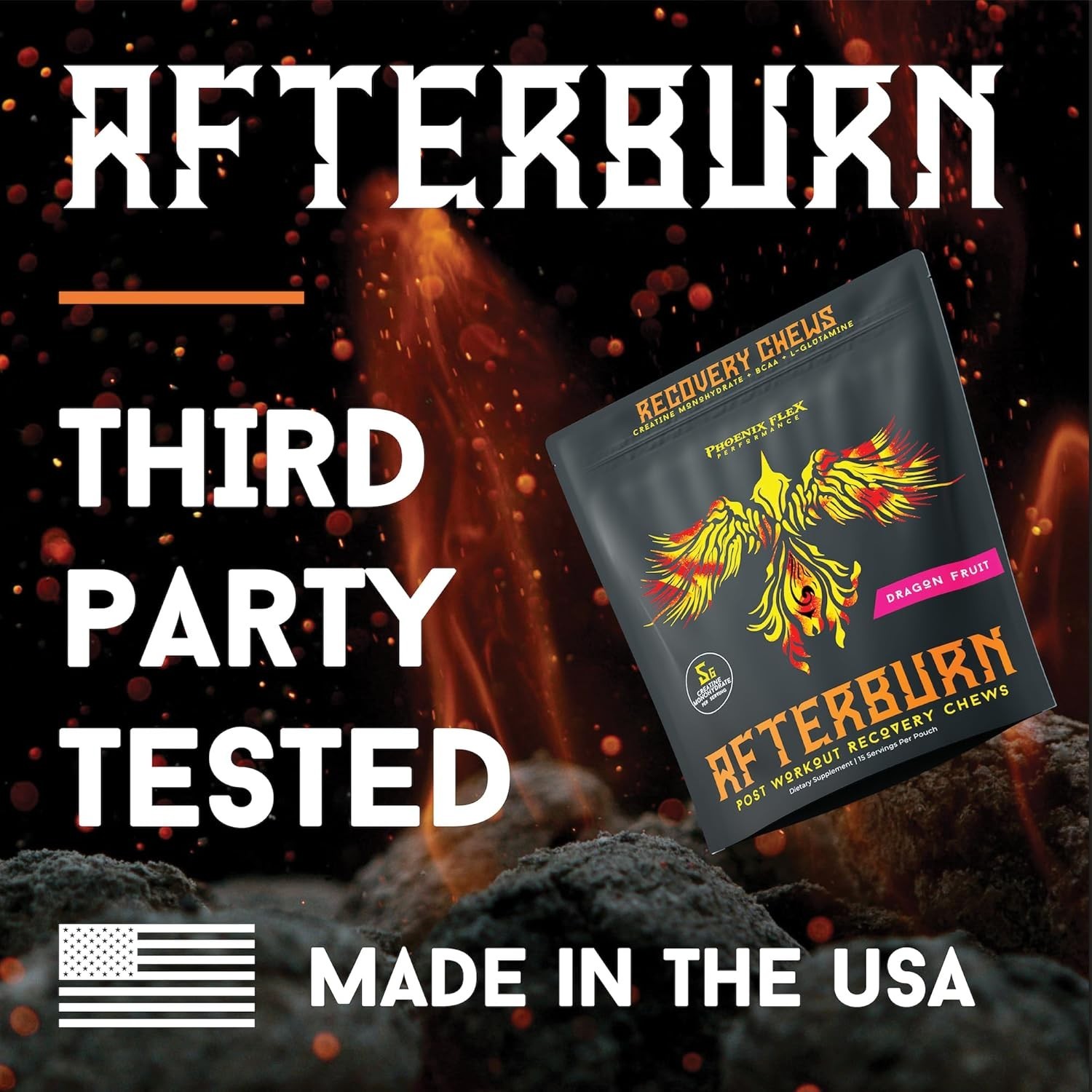 After Burn Creatine Monohydrate Chews Pre Post Workout Recovery Muscle NEW