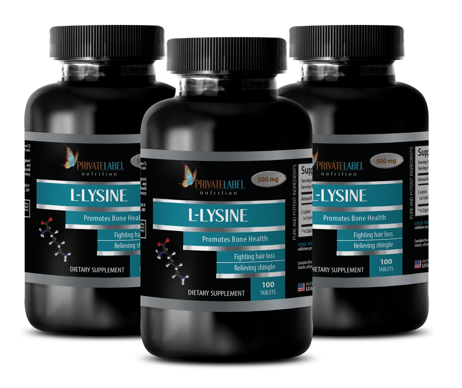 Builds Muscle And Mass – L-LYSINE 500mg – Muscle Growth Capsules – 3 B 300 Tabs