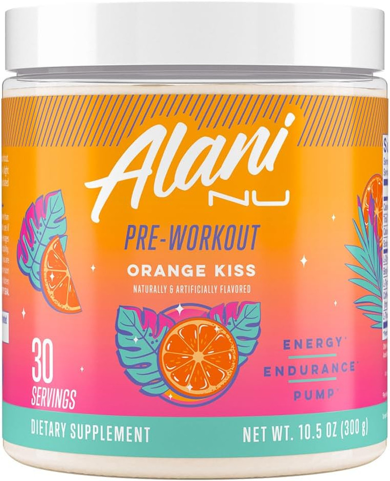 Pre Workout Powder Orange KISS, Amino Energy Boost, Endurance Supplement, Sug…