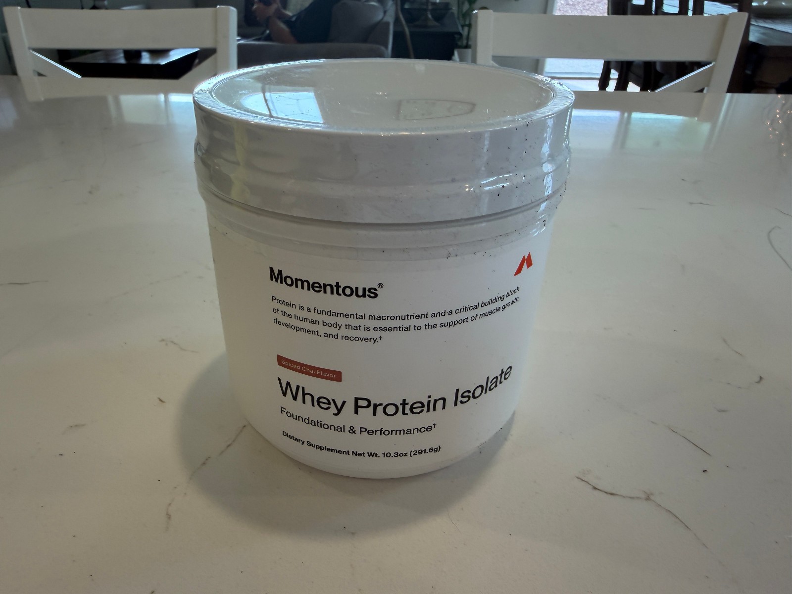 Momentous Essential Grass-Fed Whey Protein Powder 10.3 oz Isolate | Spiced Chai