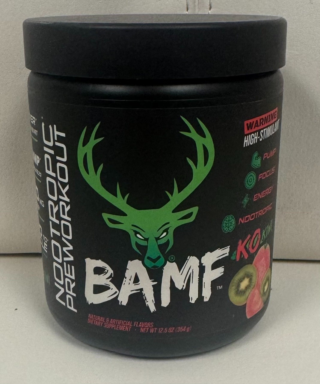 Bucked Up BAMF KO Kiwi Nootropic Pre-Workout 12.5oz High Stimulant Brand New