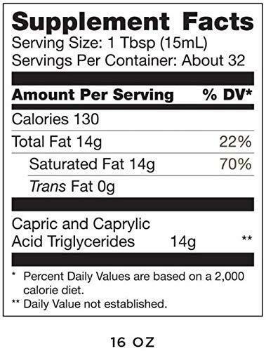 XCT MCT Oil Made with C10 and C8 MCT Oil, Flavorless, 14g MCTs, 16 Fl Oz