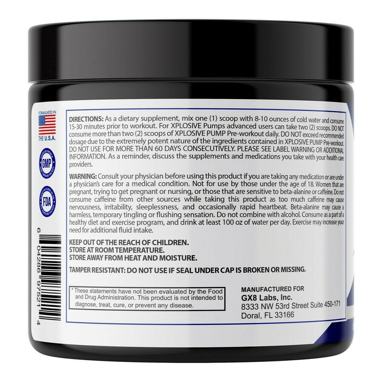 Pre-Workout Powder Muscle Pump Supplement Energy Focus Strength 50 Servings WM