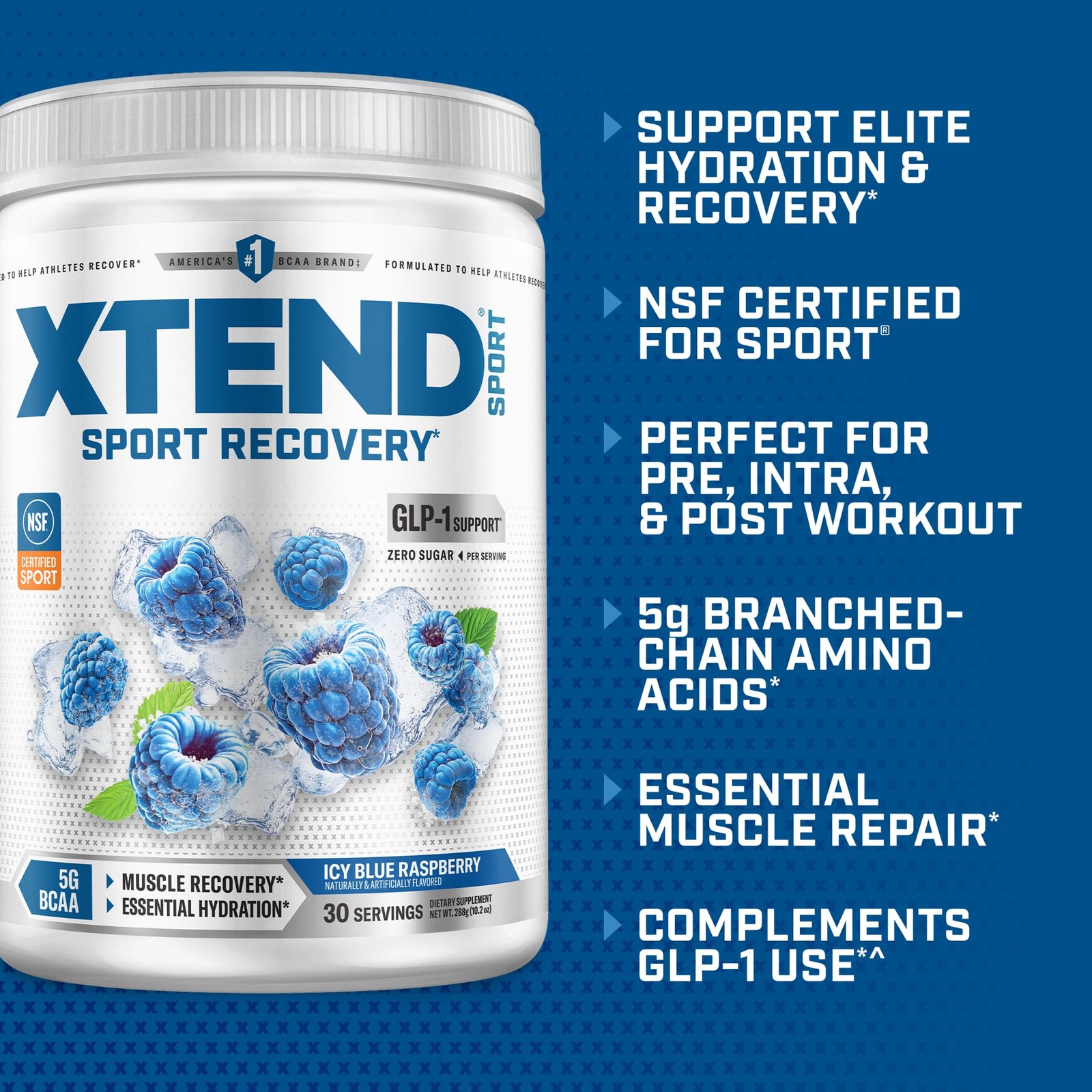 Sport BCAA Blue Raspberry Ice – Electrolyte for Recovery & Hydration with Ami…