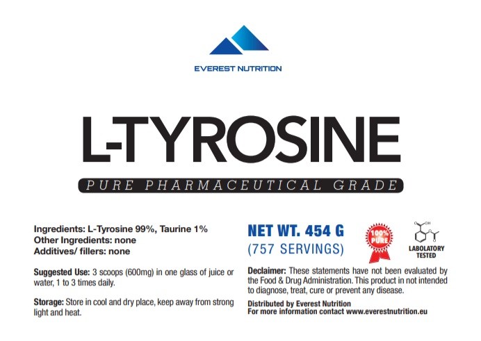 TYROSINE L-TYROSINE POWDER Anti Stress Focus Appetite Control