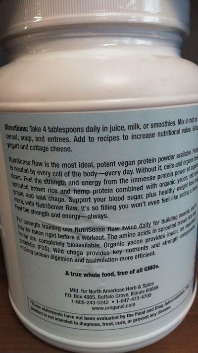 NutriSense Raw Brown Rice & Hemp Protein Powder Plus 28.2 oz 04/18