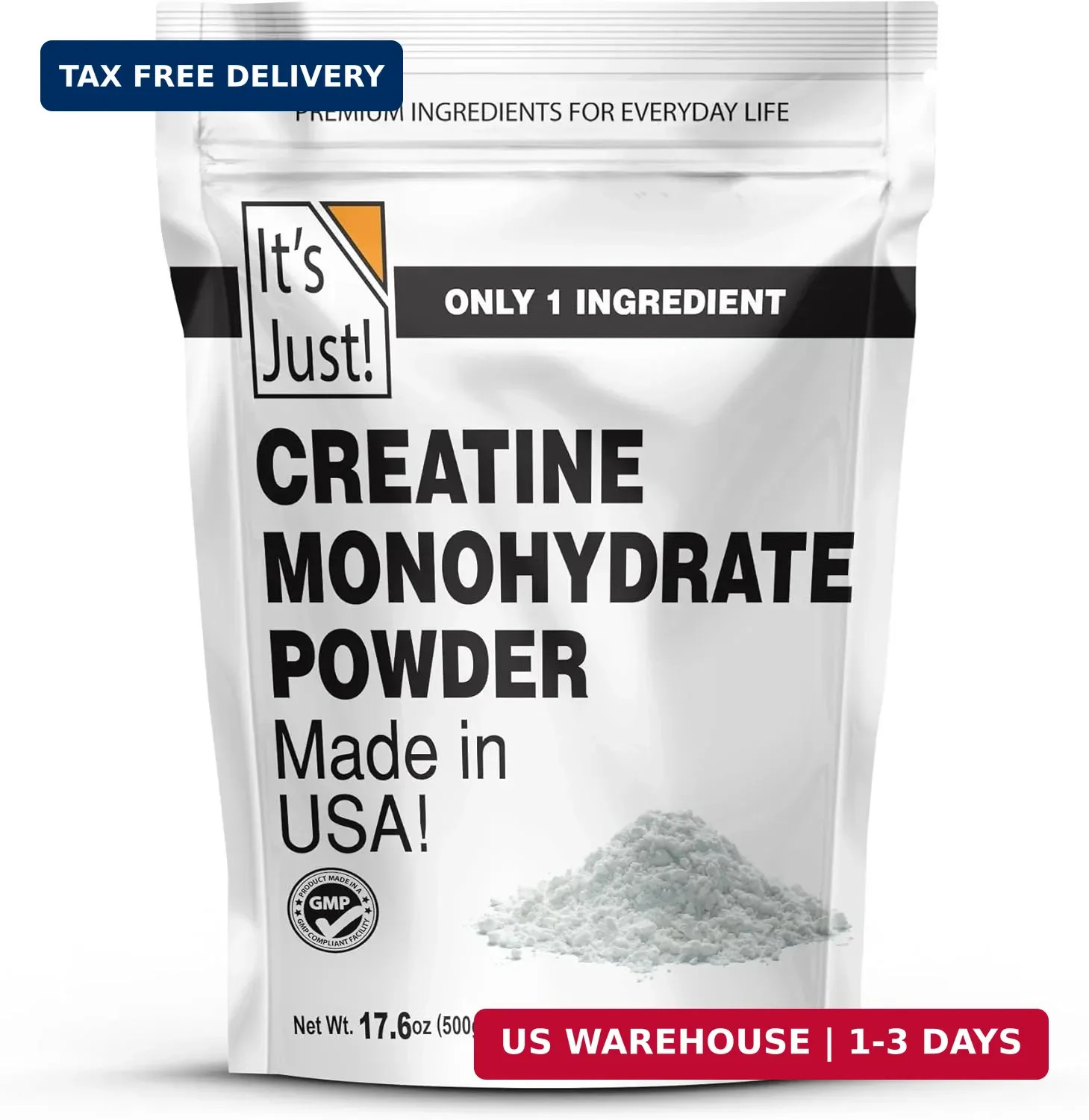 It’s Just! – Creatine Monohydrate Powder, Pure Creatine Powder, Made in USA, 3rd