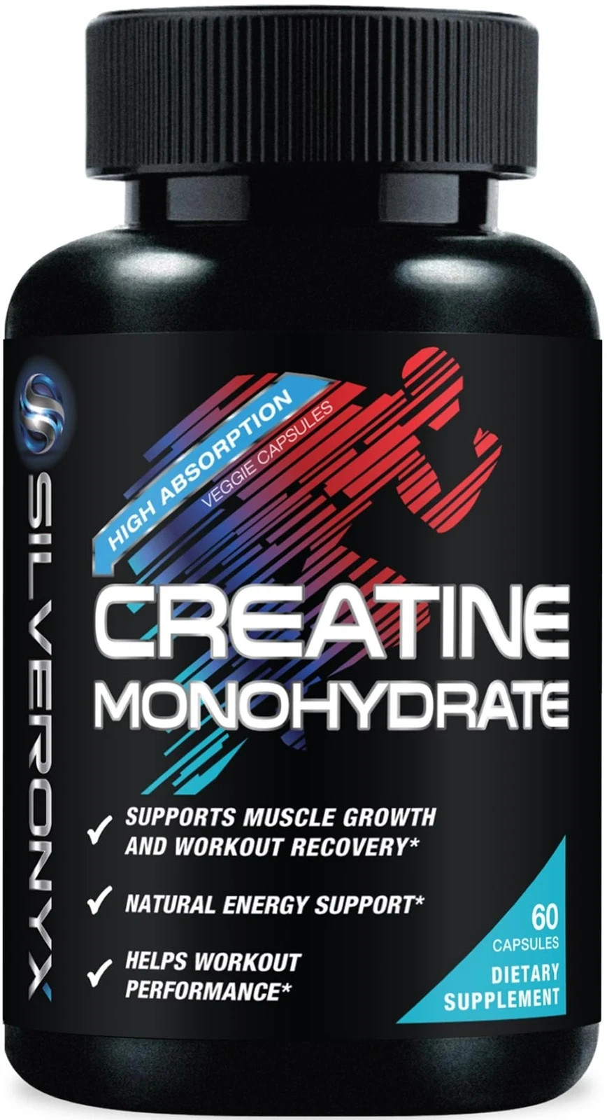 Monohidrato De Creatina En 60 Capsulas 750mg Masa Muscular Para Mujeres Hombres