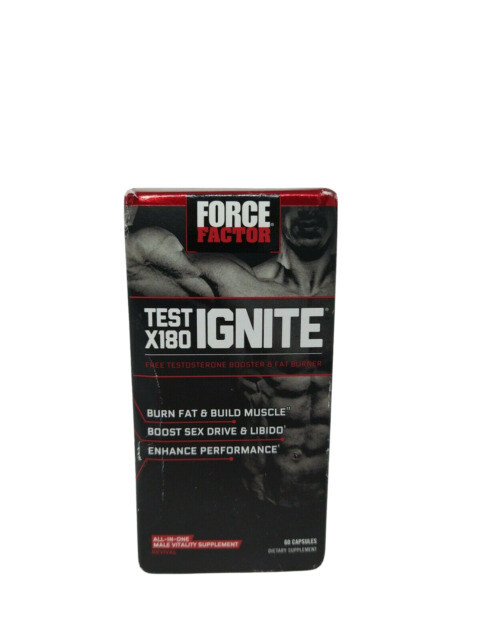 Force Factor Test X180 Ignite Burn Fat Boost Sex Vitality Energy Muscle 60 Caps