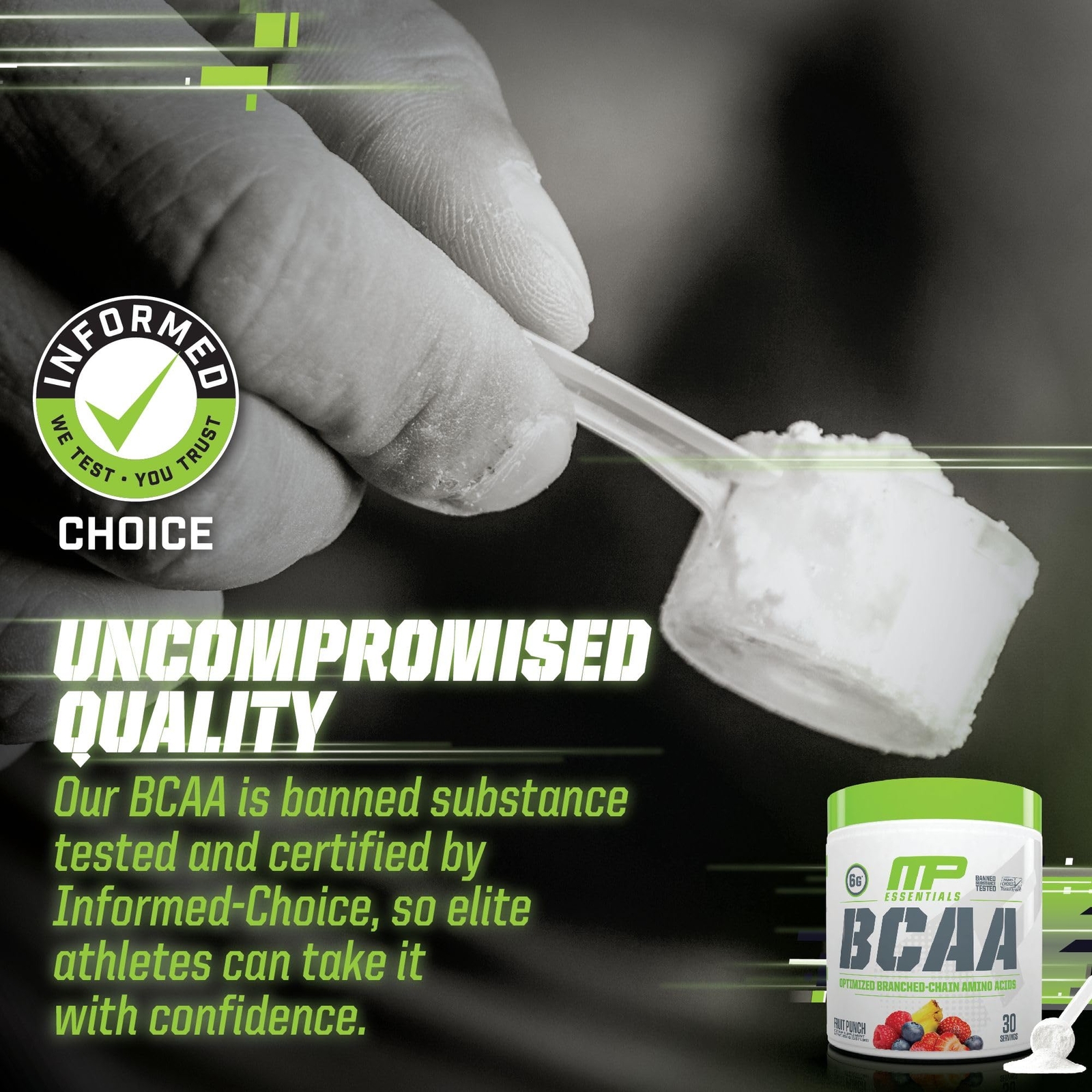 MusclePharm BCAA Powder Fruit Punch 30 Servings Amino Acids for Recovery