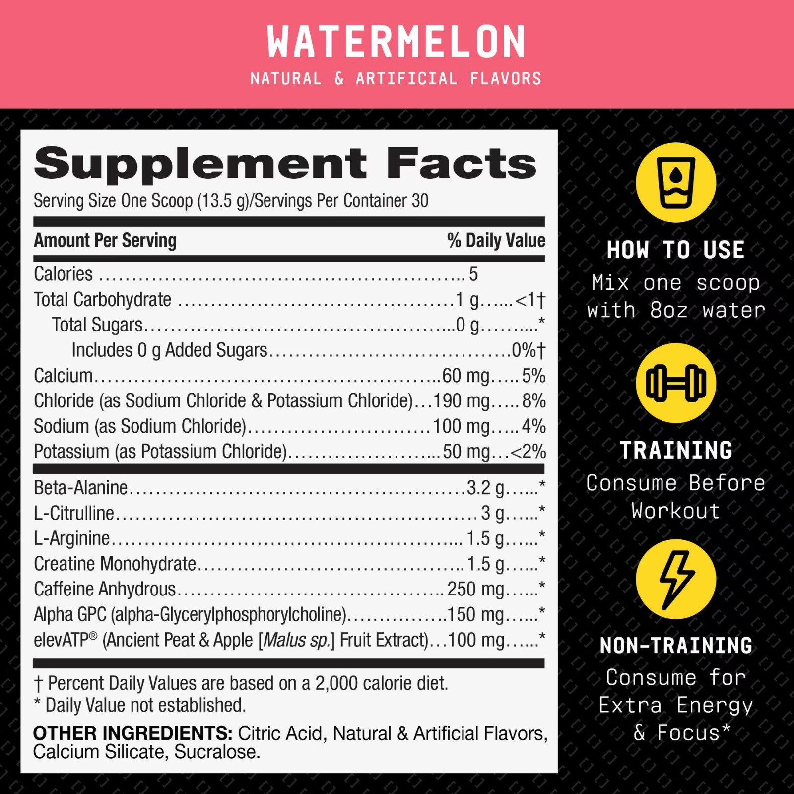 Beyond Raw LIT Origin Pre Workout Powder, Watermelon, for Men & Women, Energy