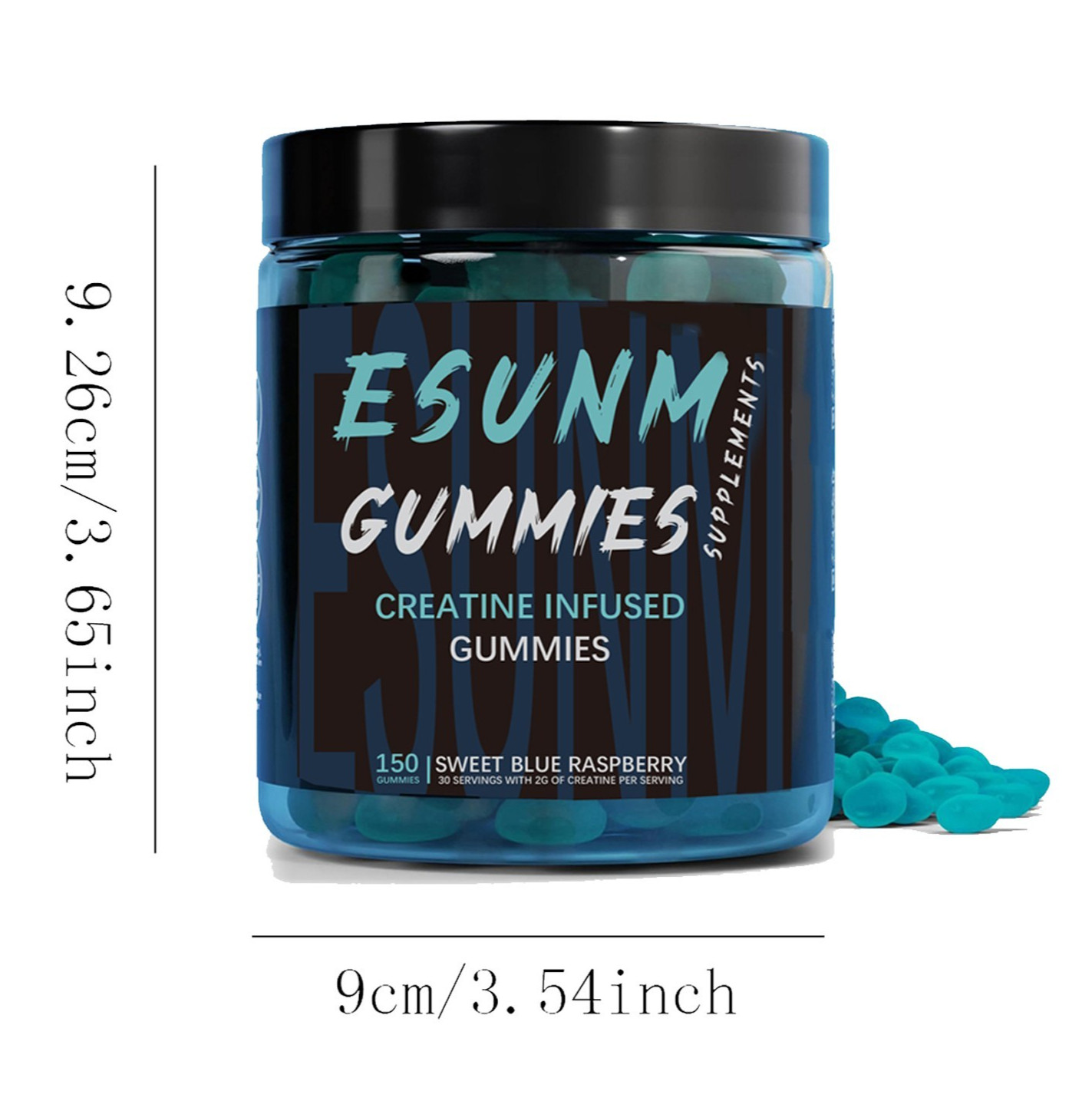 ESUNM Creatine Monohydrate Gummies, Sweet Raspberry, 150 Servings, Sugar-Free