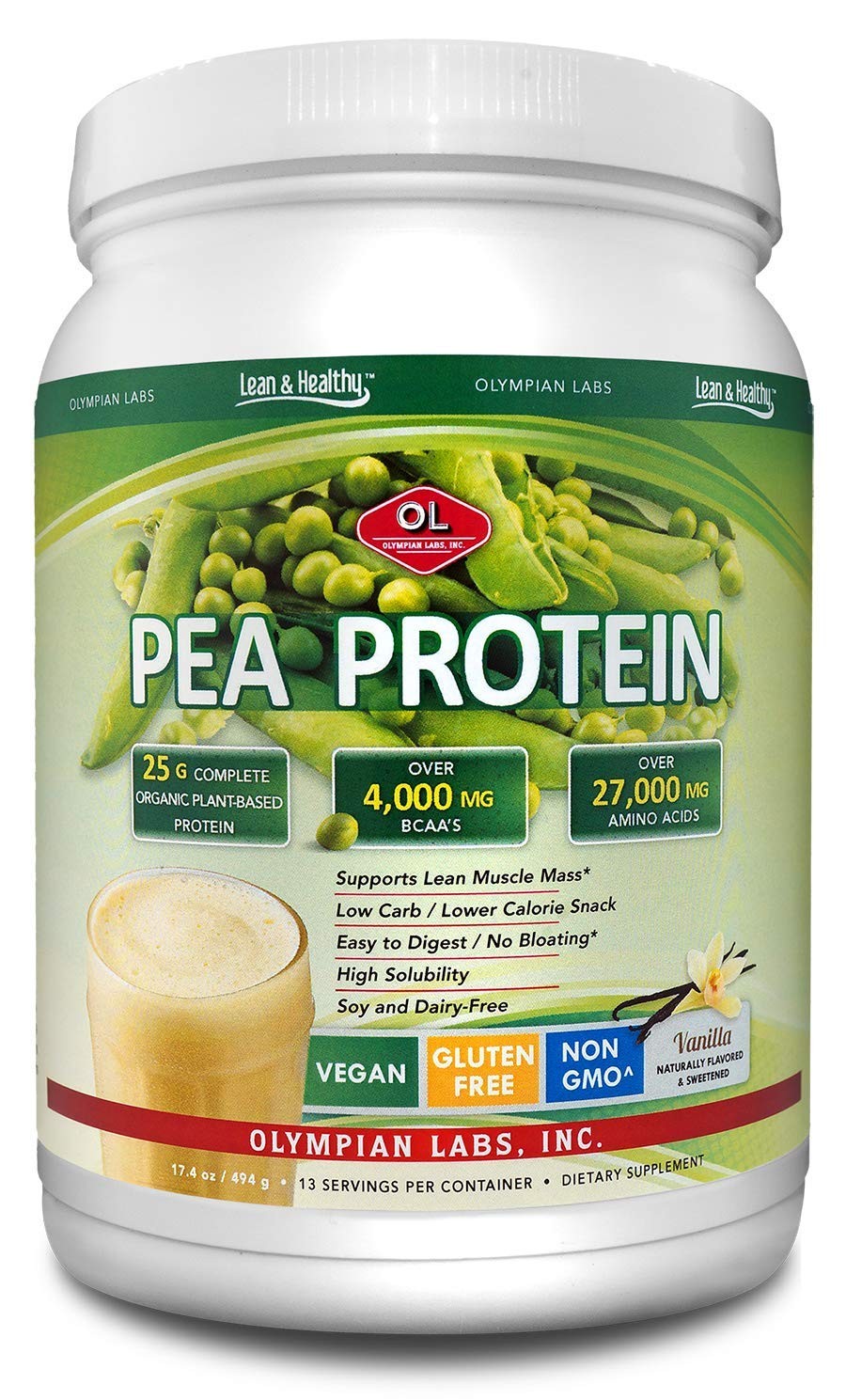 Olympian Labs Vanilla Pea Protein 494 Grams 13 Servings 00000