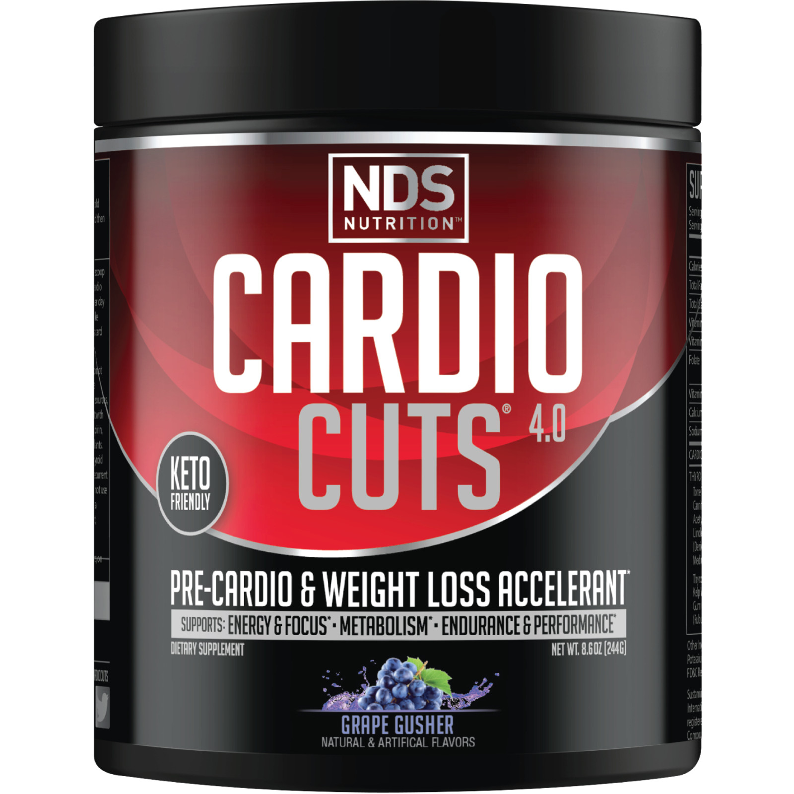 CARDIO CUTS 4.0 – Pre-Cardio – Weight Loss – Drink Mix – Grape (40 Servings)