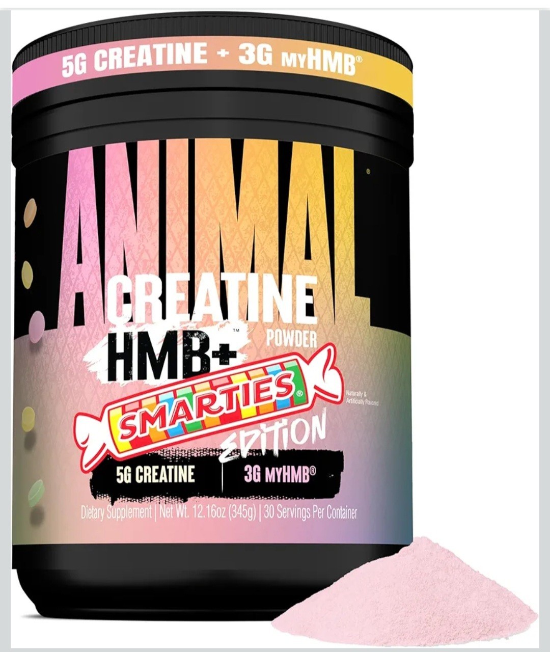 Animal x Smarties Creatine Monohydrate HMB Powder 30 Servings Exp 03/2028