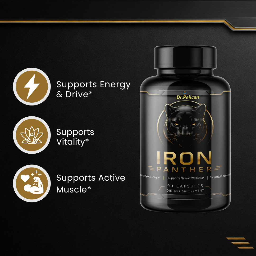 Iron Panther- Bodybuilding & Men’s Health Support- 3 Bottles- 270 Capsules