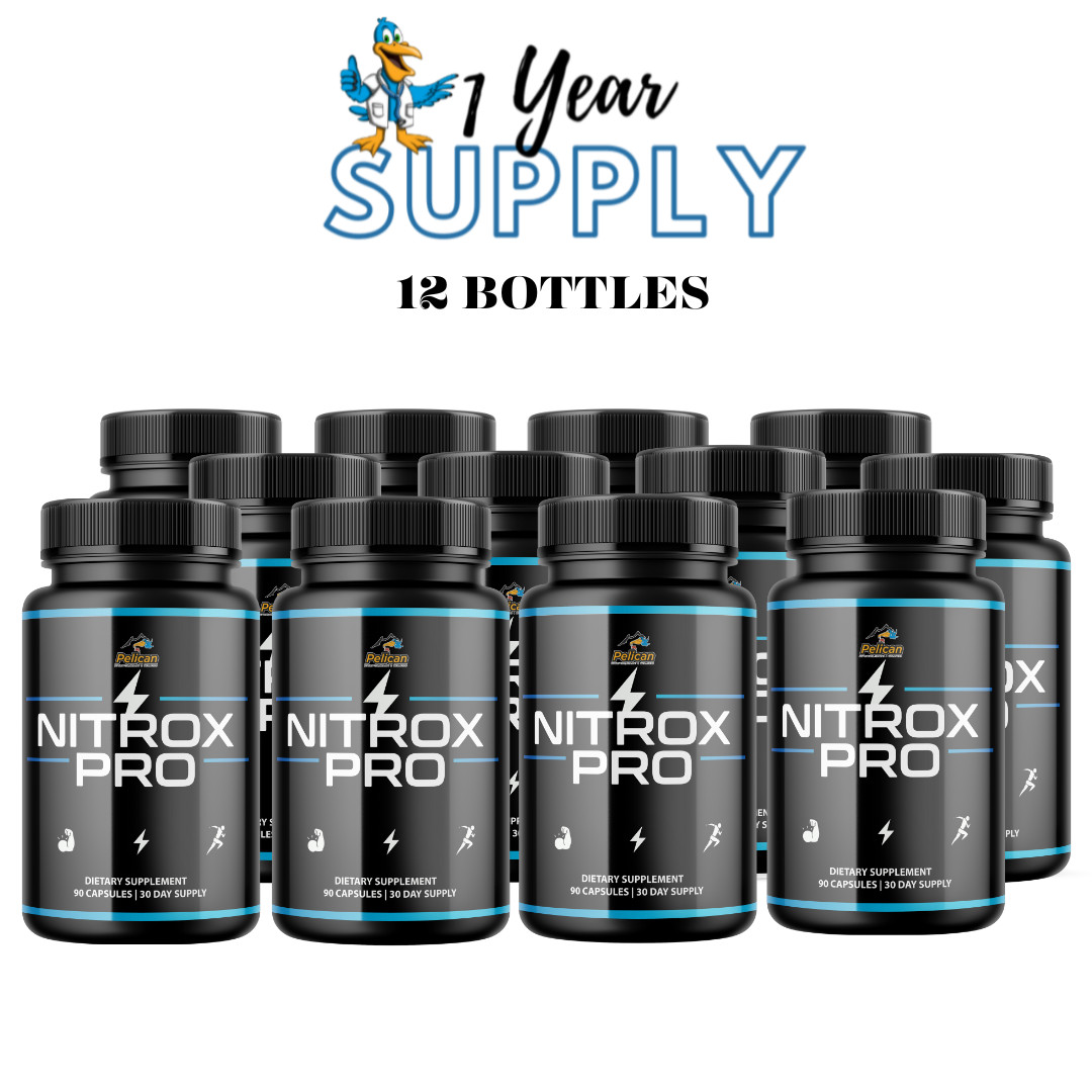 NITROX PRO- Bodybuilding & Weight Support- 12 Bottles- 1080 Capsules