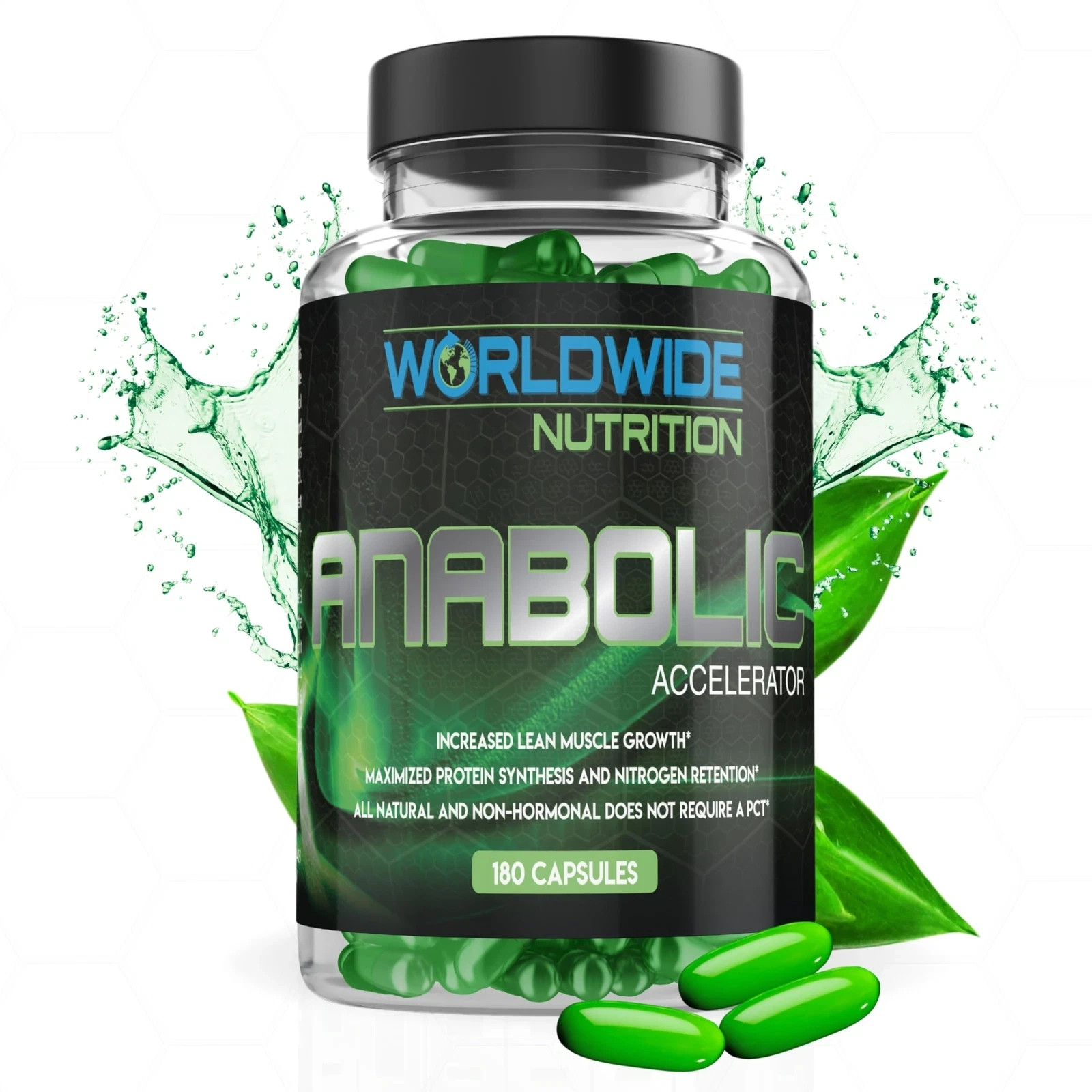 Worldwide Nutrition Anabolic Accelerator 180 Count Muscle Growth Energy Men