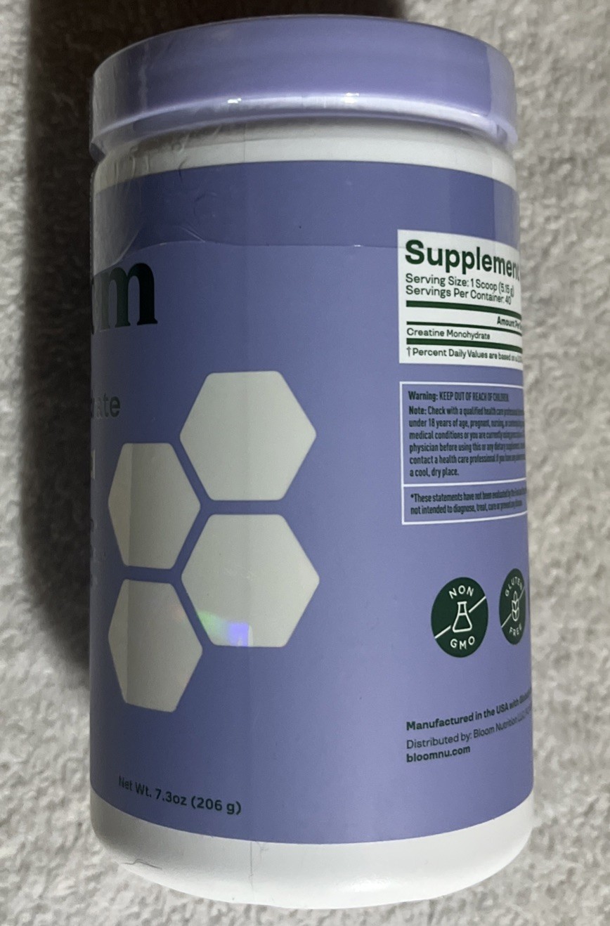 Bloom Nutrition Creatine Monohydrate Powder-unflavored-Micronized Creatine 02/27