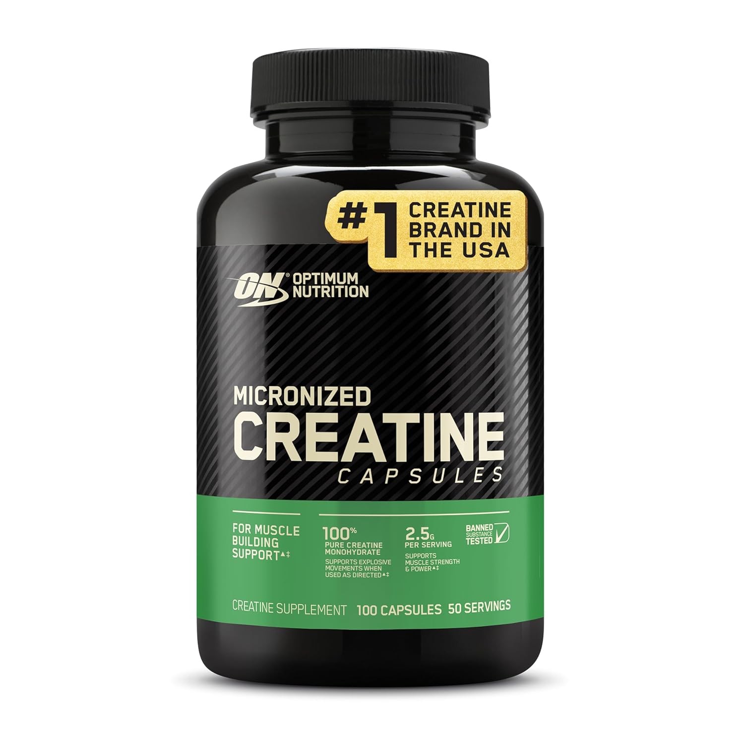 Optimum Nutrition Creatine, Micronized Creatine Monohydrate Capsules, Supports S