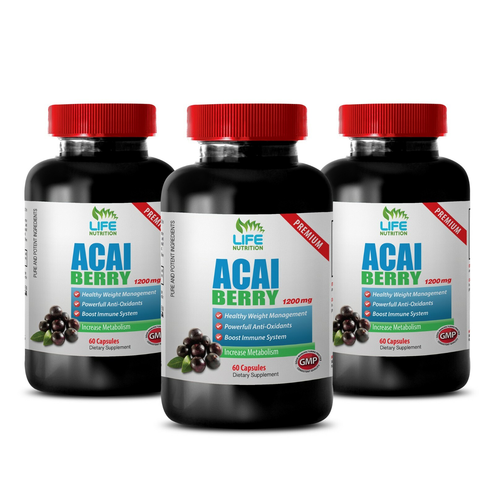 Sexual Drive Booster Pills – Acai Fruit 4:1 Extract 1200mg – Acai Berry Diet 3B