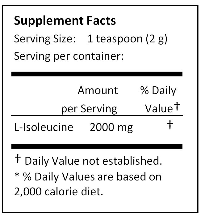 NuSci L-Isoleucine pure powder 500g (1.1 lb) Isoleucine BCAA Muscle building USP