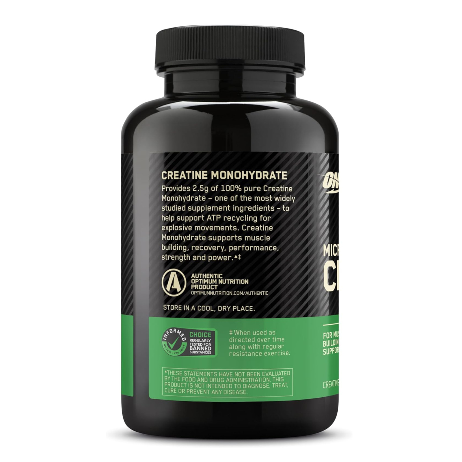 Optimum Nutrition Micronized Creatine Monohydrate Capsules, Keto 2500m 100 Capsu