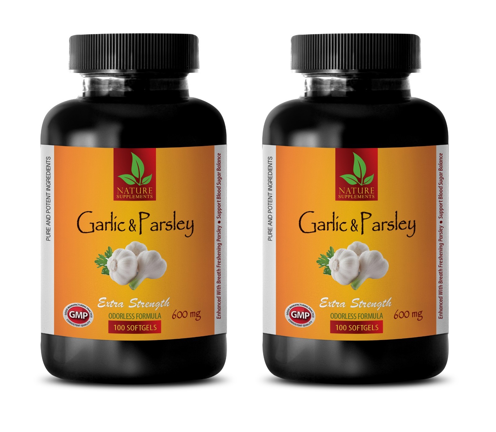 body detox cleanse – GARLIC & PARSLEY – anti aging – 2 Bottles 200 Softgels